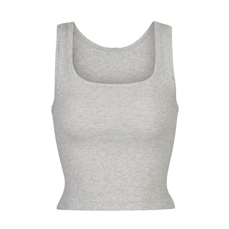 gucci mesh tank|Cotton rib tank top with Web in grey .